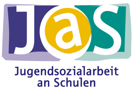 Logo der Jugendsozialarbeit an Schulen mit bunten Buchstaben